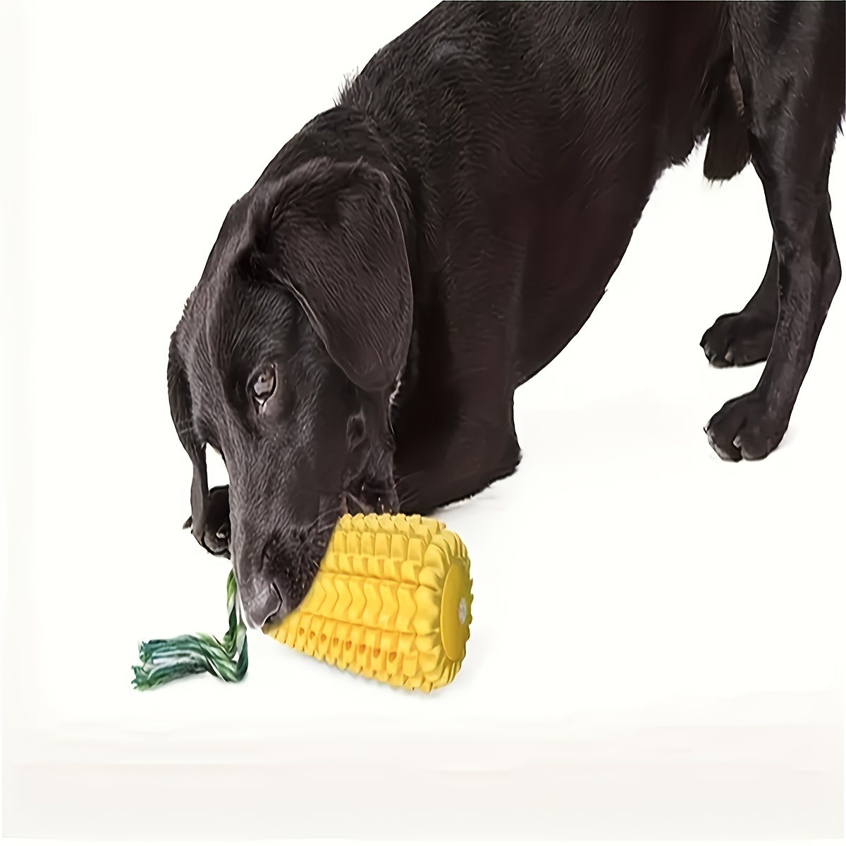 Tpr Durable Chew Corn Cob Dog Toy Squeaker Rope Knot Pet Temu