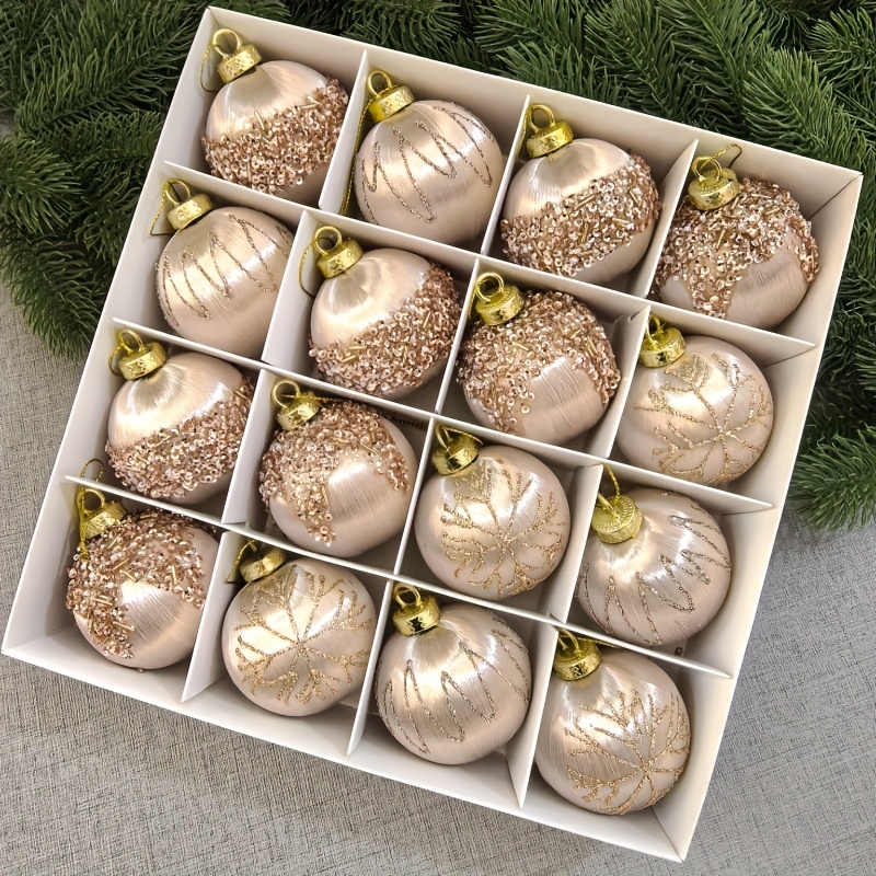 TEMU Décorations de Noël , 16 pièces/6 cm, ornements de sapin de Noël pour créer une ambiance de fête festive
