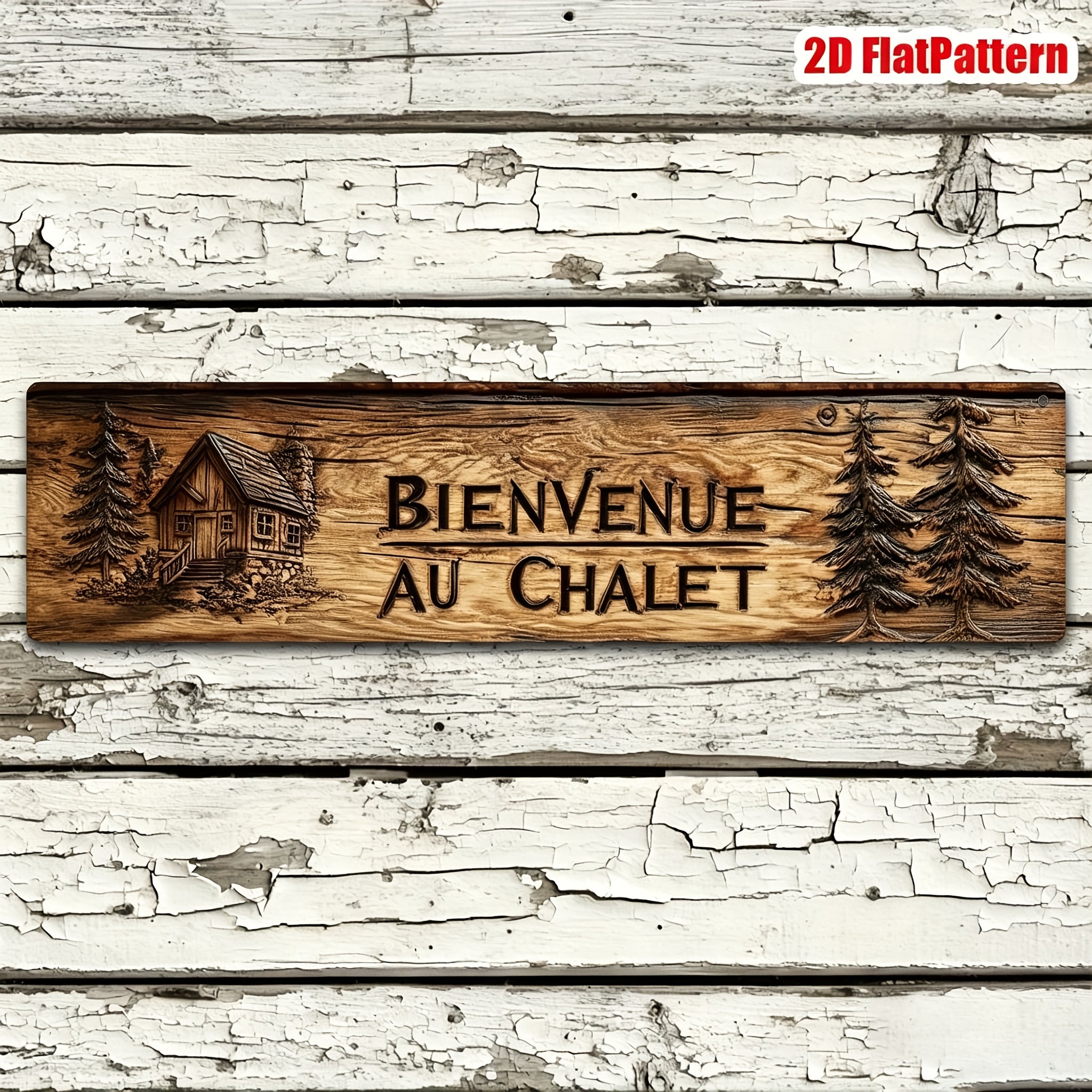 TEMU Plat 2D, Plat 2D - Une plaque métallique 2D de 10,01 x 39,98 cm avec un design vintage indiquant « AU ». Convient pour une utilisation en
