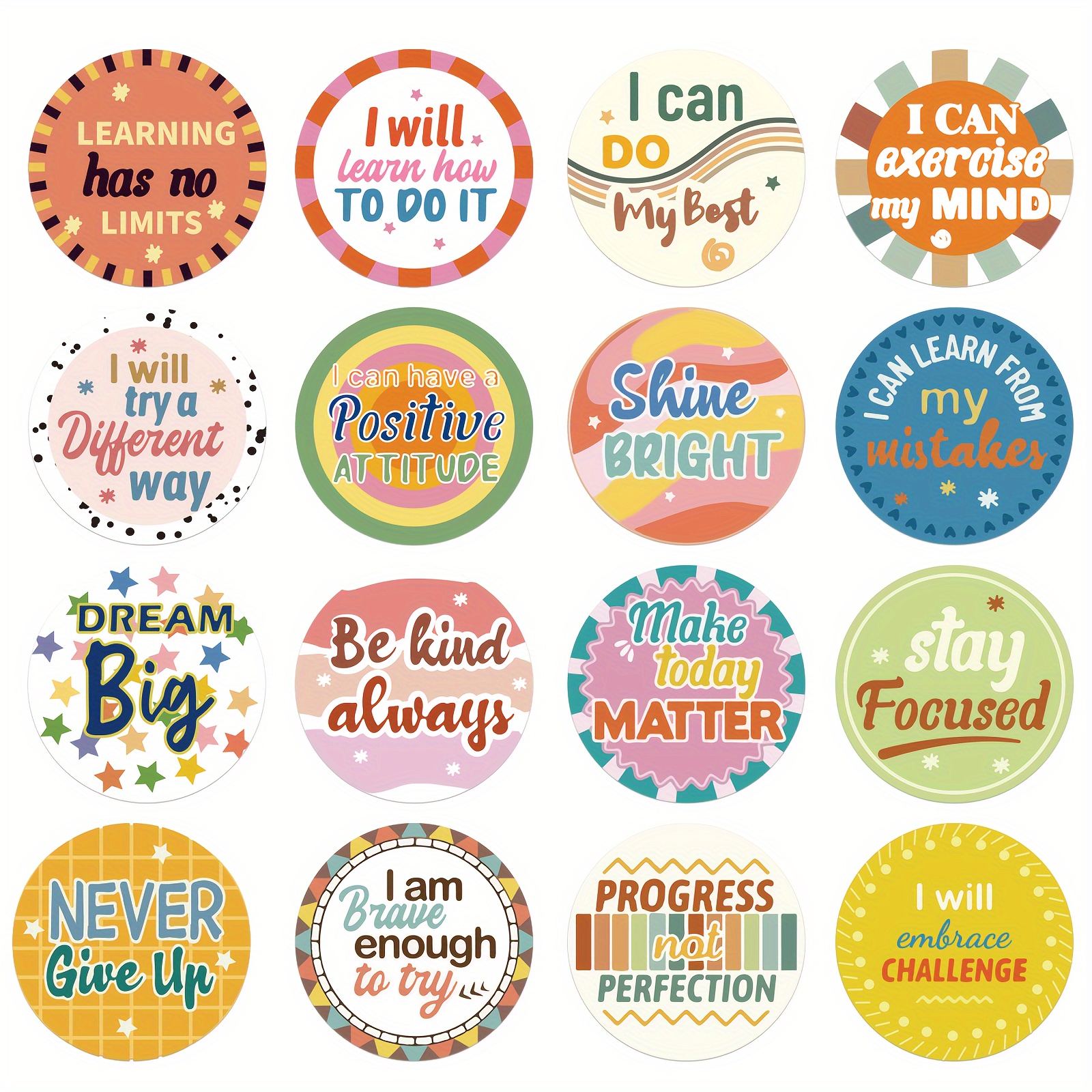 

160pcs Growth Stickers Positive Sayings Encouraging Affirmation Sticker Sheets For Planner