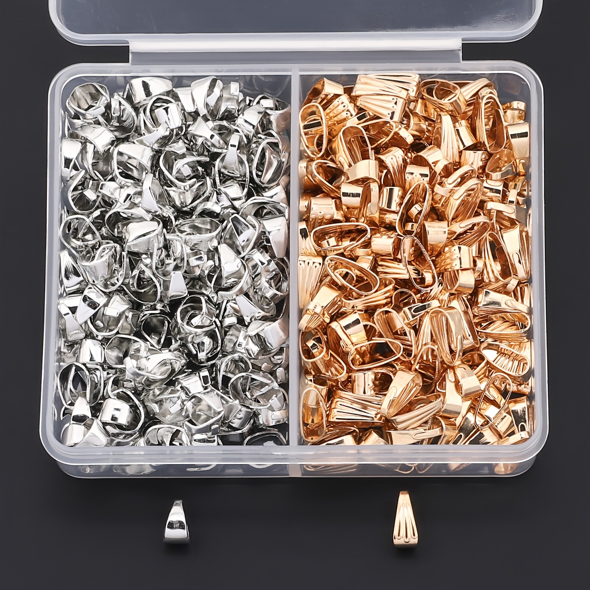 TEMU 200 piezas/ . 0.6-0.85Mm Anillo de cierre de semilla de Kit en Colgante Cierre Gancho Colgante Clip para tejer Collares, Pulseras, Tobilleras