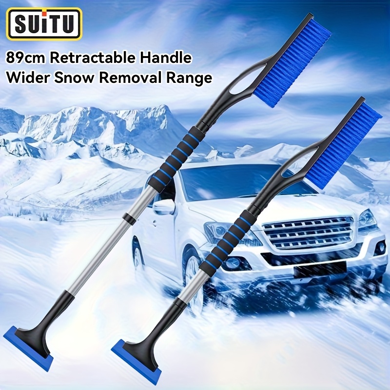 TEMU A Versatile Snow Shovel Designed For Vehicles, Equipped With A Comfortable Handle And A Removable Head - An Essential Tool For Winter Snow,