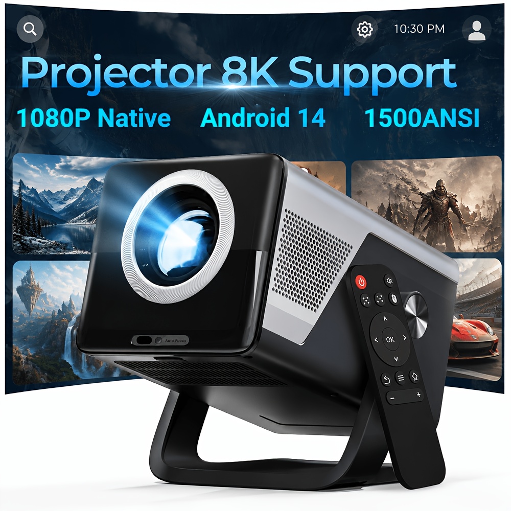 Image of High Brightness Projector Local 1080p Support 8k Video With Wifi6 And Bt5.3, Movie Home Theater With Auto Focus, 200'' Display For Indoor Use, Smart Projector Compatible With Phone/tv Stick/pc/ps5