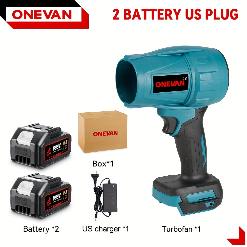 TEMU Cordless Leaf Blower, Brushless Motor Electric Blower, Portable Mini Leaf Blower, Handheld Dryer With Charger And 2 Batteries, Suitable For Lawn