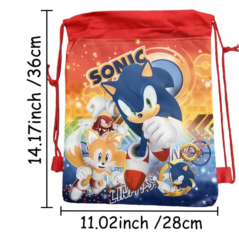 E-shop Geschenk für Sie/Ihn 2 Stile, 2 Stück Kordelzugbeutel/1 Stück Roter Kordelzugbeutel Geschenktüten, Sonic-Thema (Rot und Blau), Geburtstagsparty