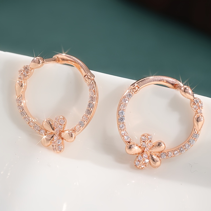 E-shop 1 Paar elegante florale Creolen für modische Frauen, für Hochzeiten, Partys und Jubiläen