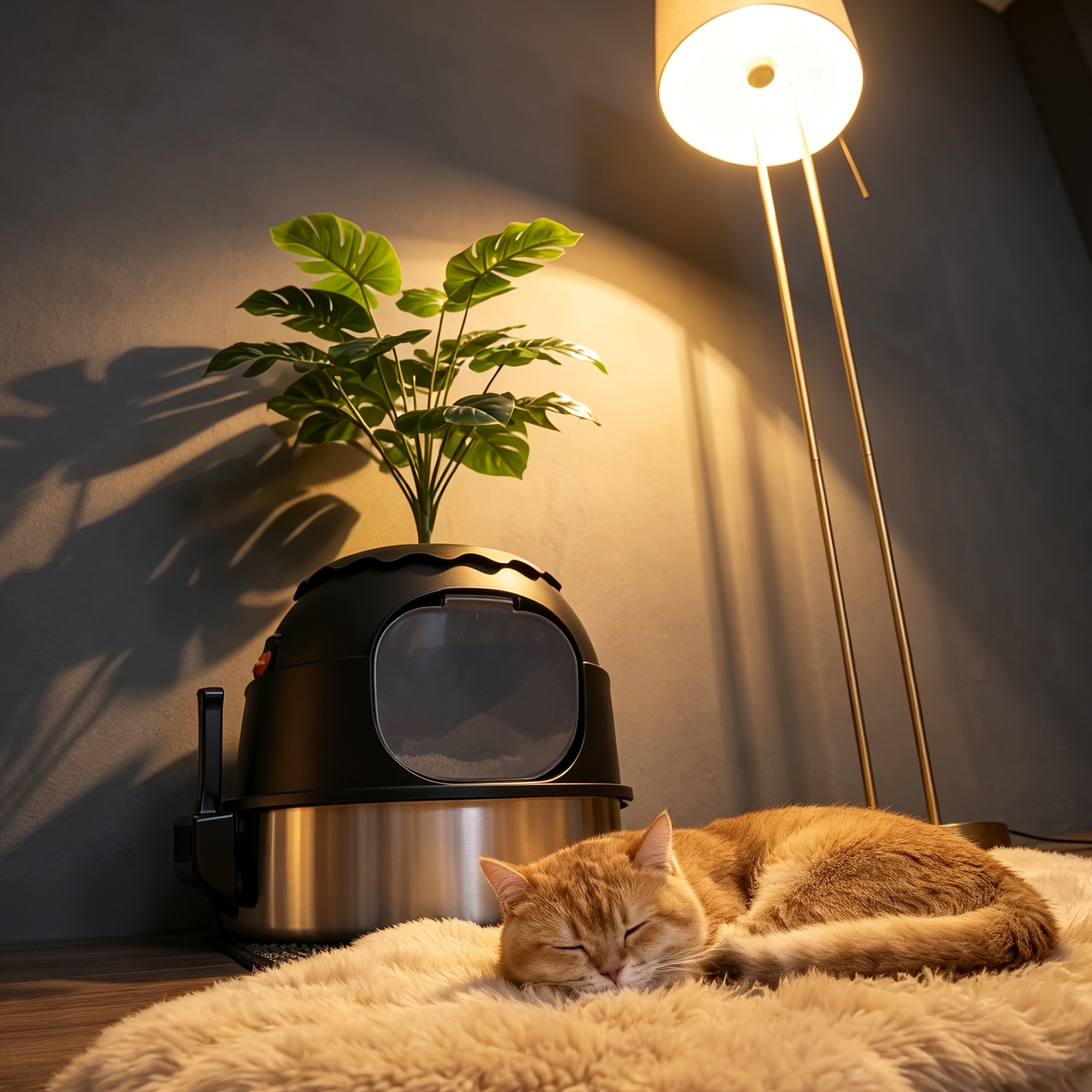 Concealed Stainless Steel Litter Box, Fully Enclosed And Leak-proof Design, Includes Activated Charcoal Bag And Litter Mat, Suitable For Cats Weighing Than 10kg, Black
