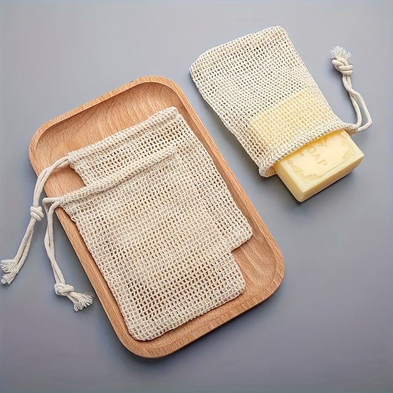 Set of 2, Premium Soap Box Collection Featuring Natural Mesh Foam Bags, Perfect for Facial Use And Showers. Gentle And Reusable, It Makes a Great Option for Home Spa Treatments And Travel Gifts for Those with Sensitive Skin