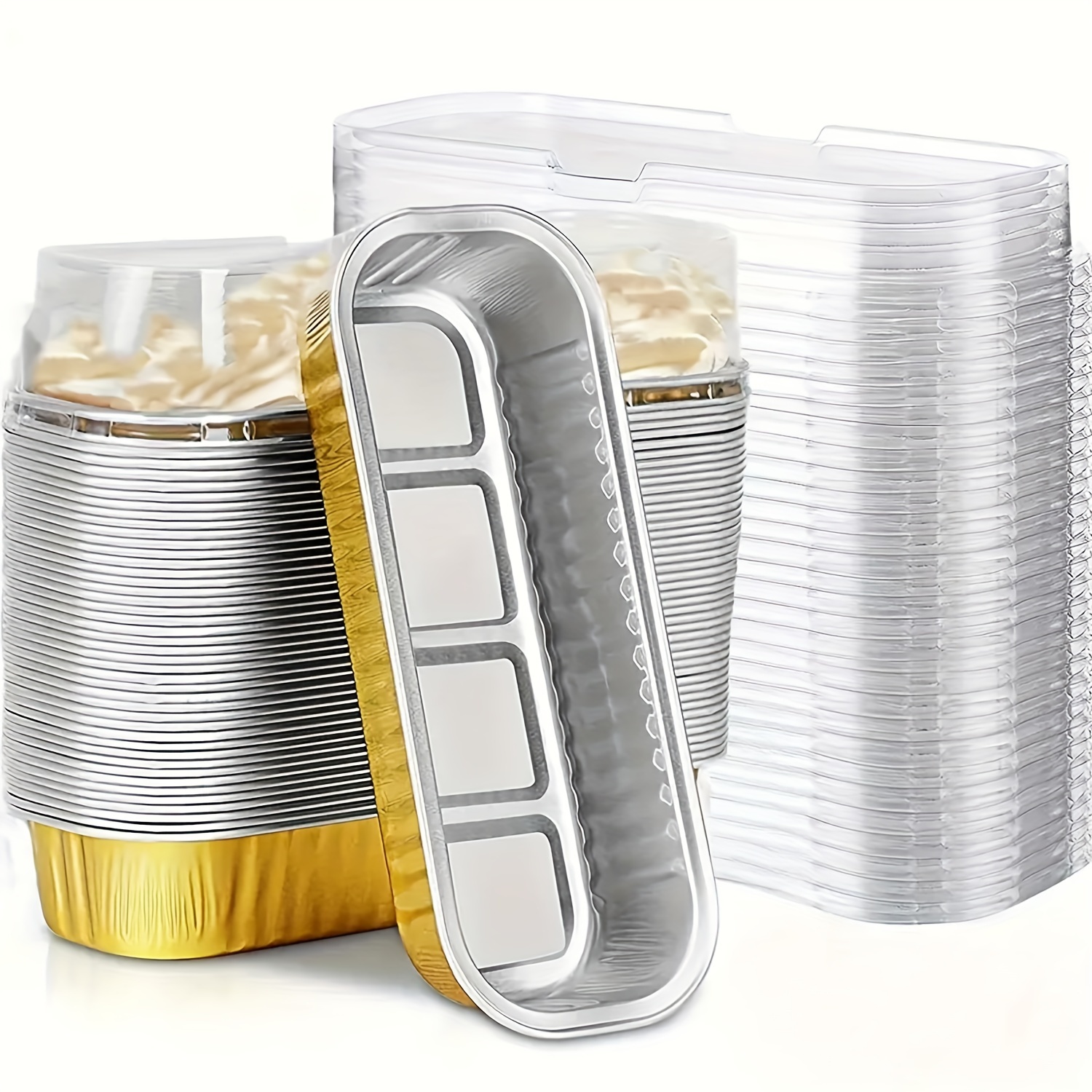 

20pcs Mini Moules à Pâtisserie en Aluminium avec Couvercle 6.5×2.5×2in, de 200ml, Antiadhésifs, Jetables pour Muffins, Pain et Desserts - Très Adaptés pour , et les Restaurants