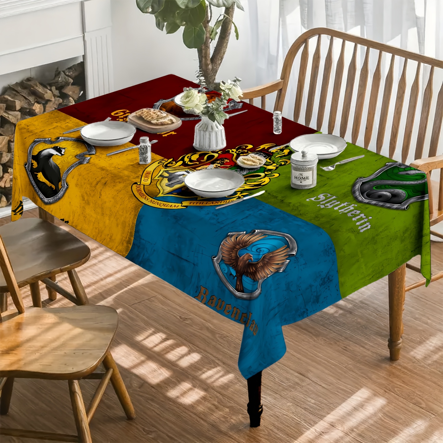 TEMU A Warner . Wb Hogwarts School Style Party Tablecloth, Suitable For Wedding Decorations, Summer Decorations, Outdoor Garden Decorations, And
