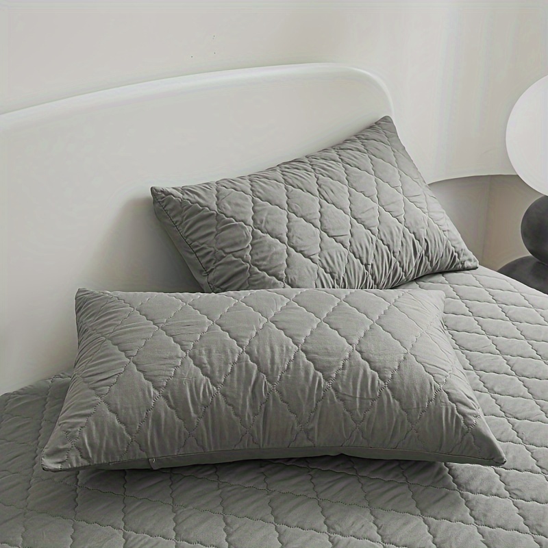 TEMU 2pcs Diamond Quilted Pillowcases - , Breathable & -static, Machine For Bedroom And Sofa Decor