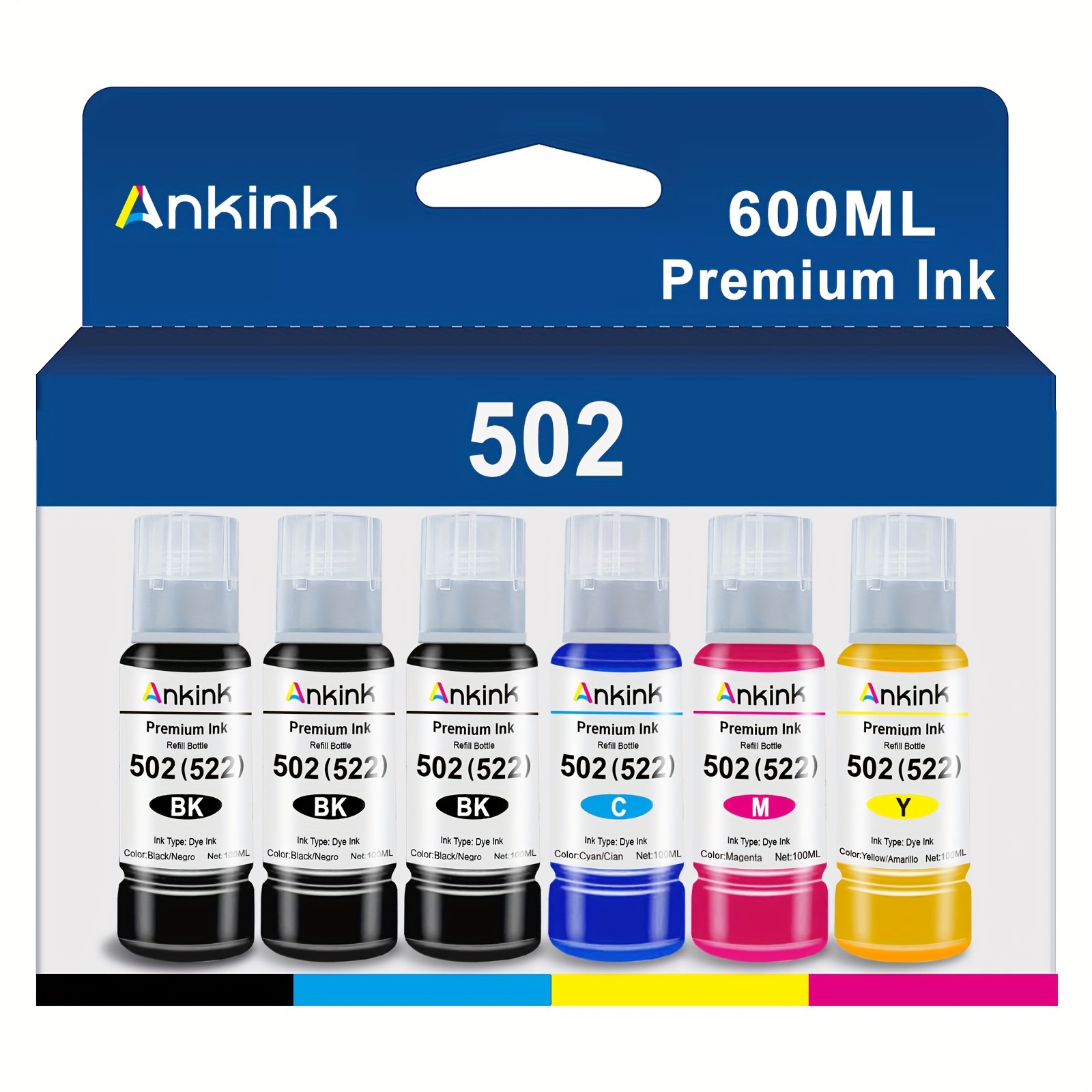 

T502 502 Ink Refill Bottles Replacement Et-2850 Et2760 Et-4760 Et2750 Et-3760 Et-15000 Et-4850 Et-3710 Et-3850 Et-3750 Et-3830 St-4000 Printer (6 Pack)