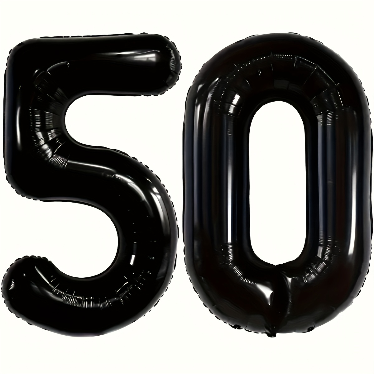 2 32-inch Giant Foil Balloons, Featuring 50in Black, Perfect For 50th Birthday Party Decorations And Anniversary Celebration Supplies