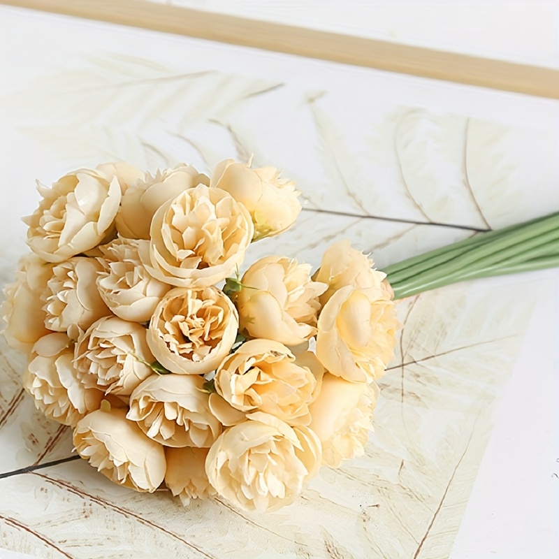 Image of A Bouquet Of 27 Tea Roses And Small Roses, Artificial Flowers For Weddings, Home Decoration, Photography Setup, Gifts For Wedding, Christmas, Valentine's Day, Thanksgiving, And Anniversaries
