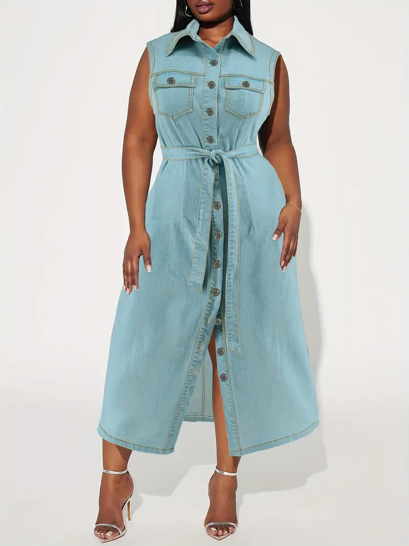 plus size denim jacket dress VERWIN Plus Size Two Pieces Denim Dress with Jackets Midi Dress Button Down Party Long Sleeve Shirt Dress Outfits XL Black at Amazon Women's Clothing store