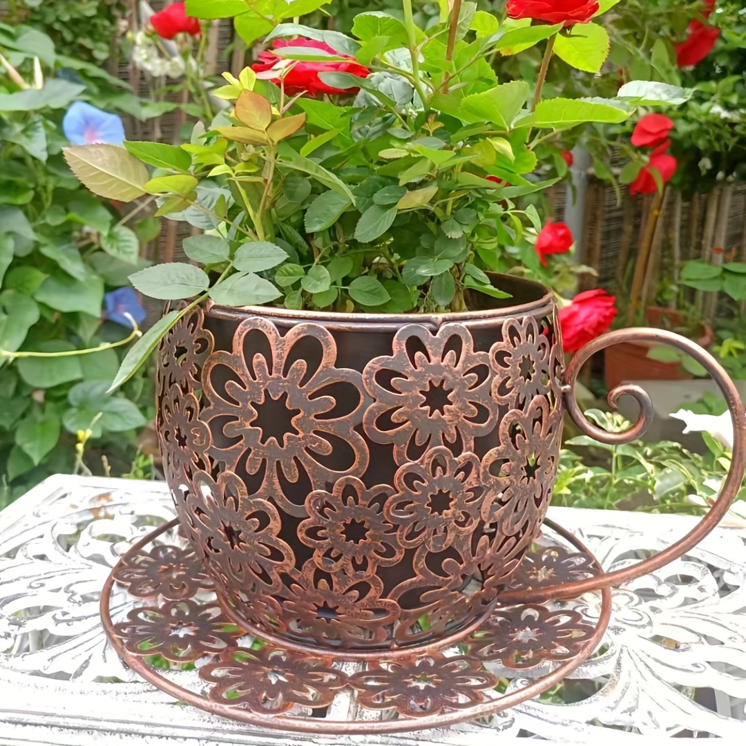 YARNOW 2 Stück Zinkwanne-Blumenvase – Rustikaler Metall-Eimer Für Sukkulenten, Deko Für Balkon, Wohnzimmer, Landhausstil