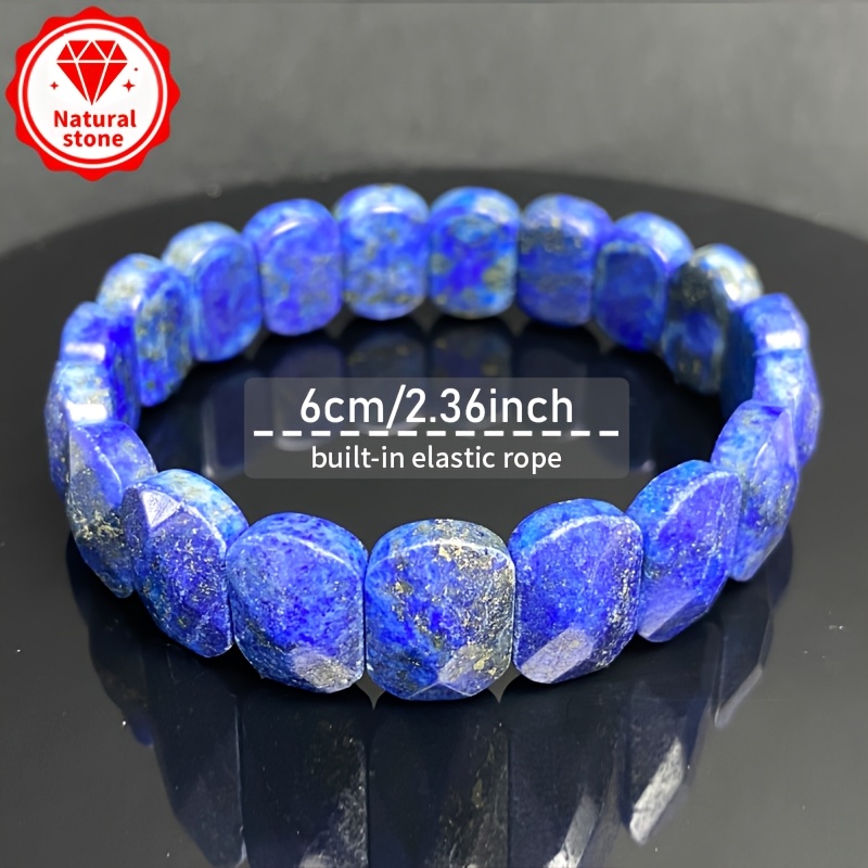 Natural Lapis Lazuli Faceted Bracelet, Bohemian Style