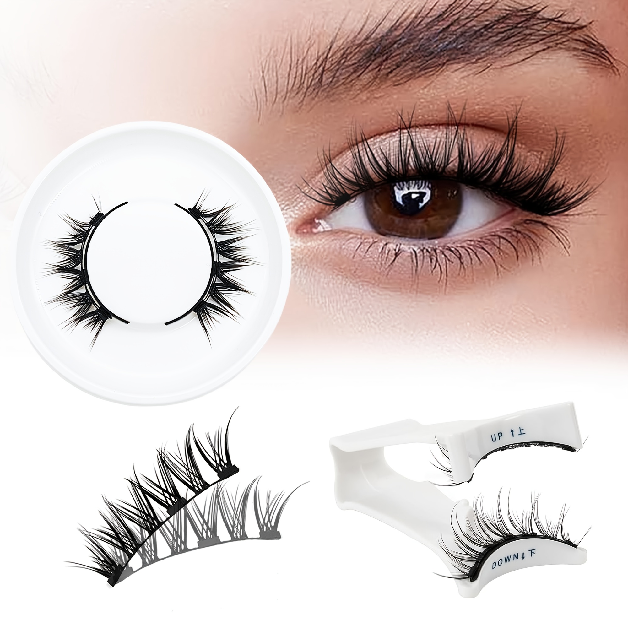 4 Paar Magnetische Wimpern – Wiederverwendbar, Wasserfest, Natürlicher Look, Inkl. Applikator & Clip (ohne Kleber!)