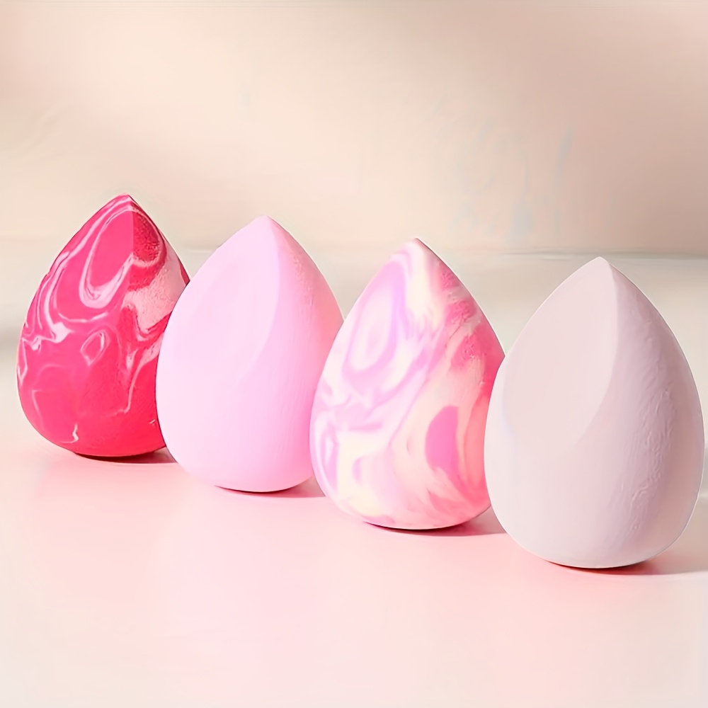 4pcs Light-colored Soft Makeup Sponge Set - Multifunctional Wet And Dry Use, Perfect Suitable For Liquid, Cream, And Foundation - Water-, Hypoallergenic Hydrophilic Polyurethane