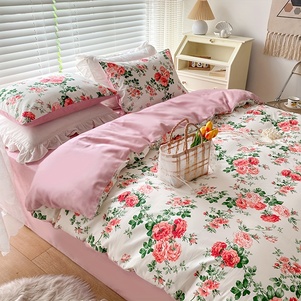 Offers Floral light weight reversible comforter blanket cover