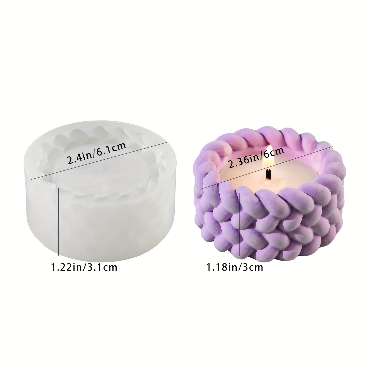 Image of Resin Casting Molds Diy Plastic Drip Mold Twine Candlestick Silicone Mold Candle Cup Gypsum Storage Mold