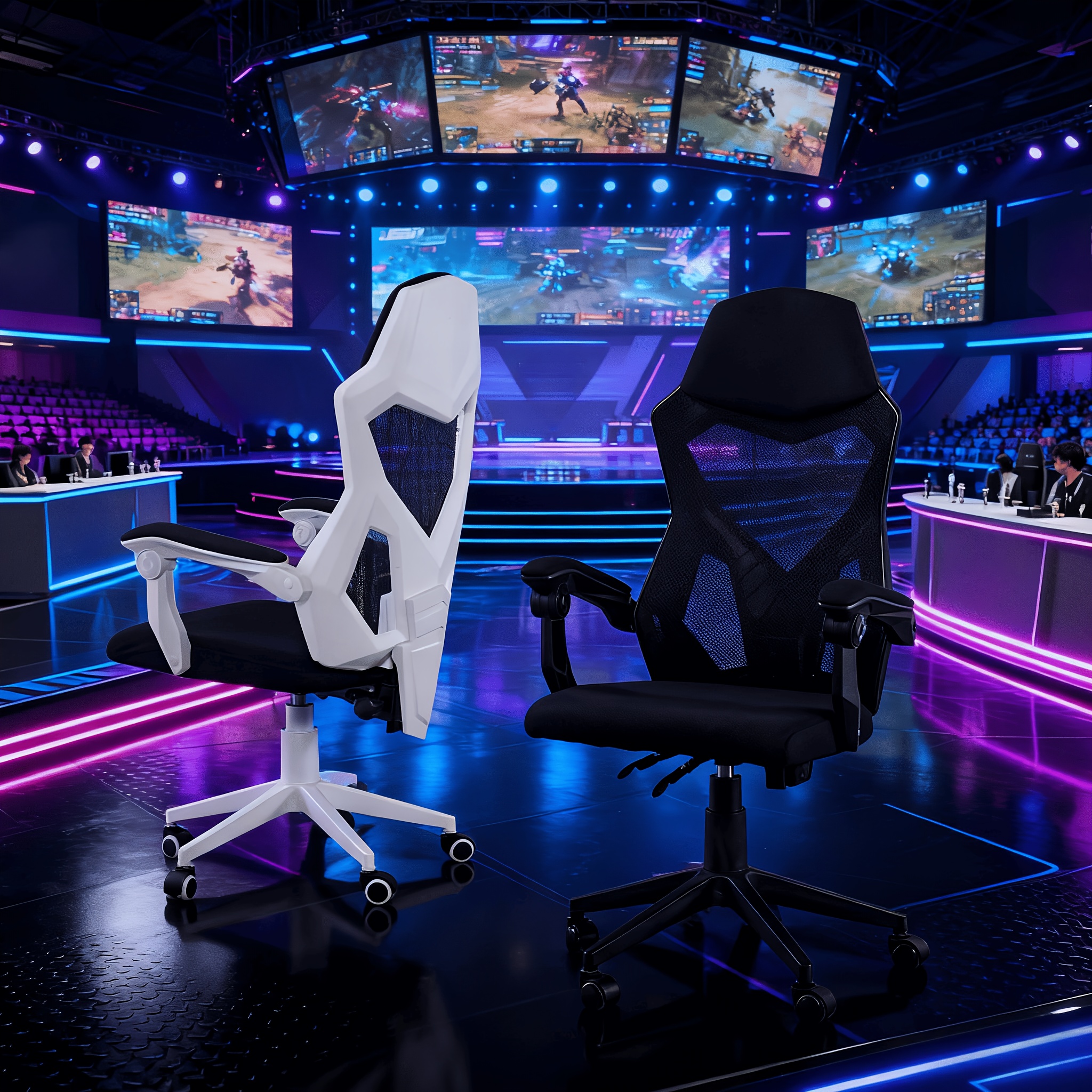 Ergonomic Gaming & Esports Chair | Manual Height, 135° Recline | Hardwood Frame, High-Density Fabric | Lightweight | Lumbar Support | For Home & Office