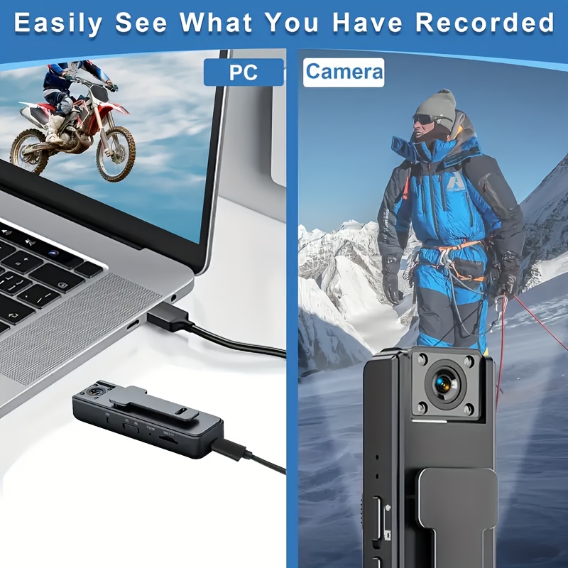 1080p hd wearable camera with   start night vision 180 rotatable lens 6 hour 200mah battery digital stabilization supports video audio recording for vlogging sports motorcycle riding non waterproof motorcycle camera sleek camera design durable camera Product details 3