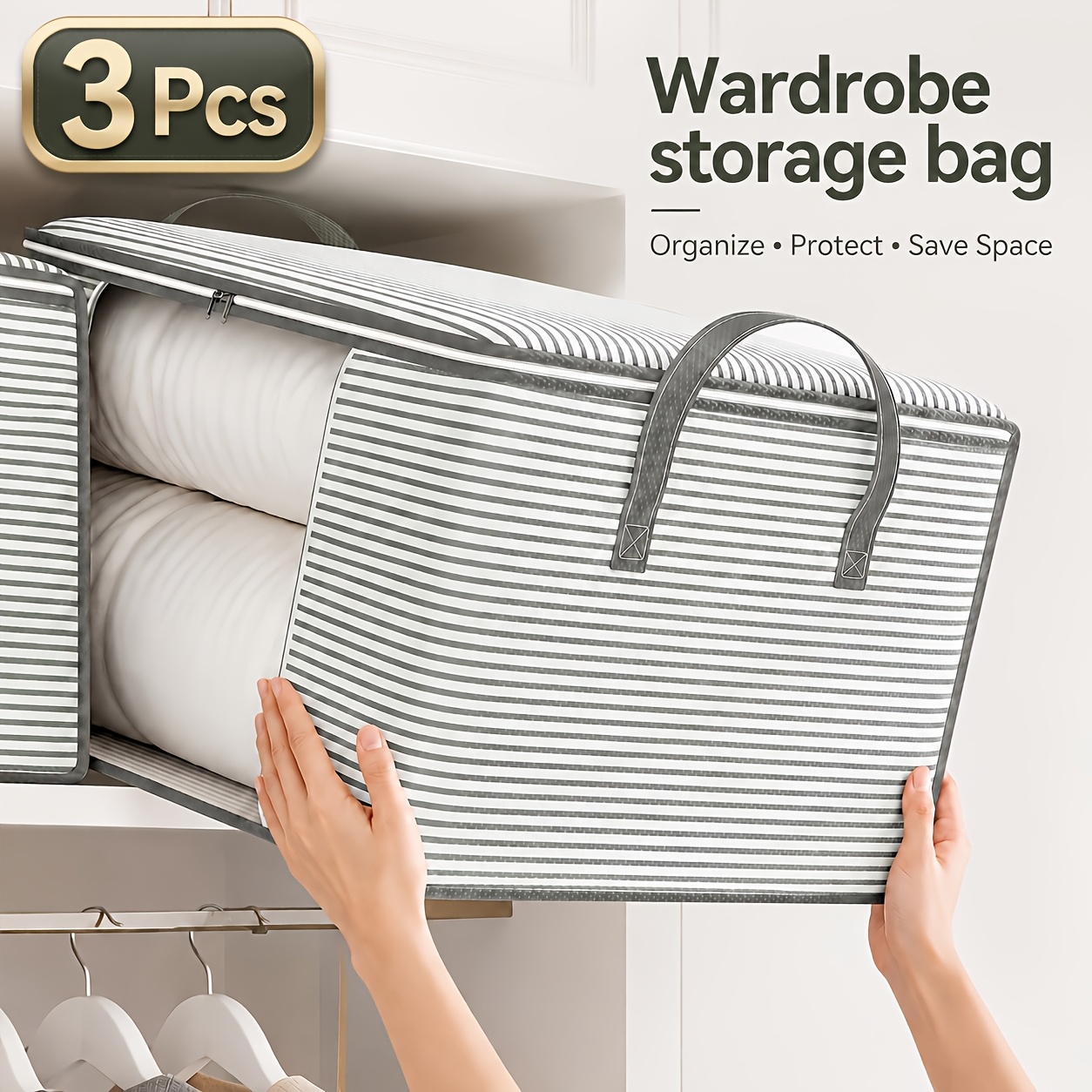 3pcs Extra Large Storage Bag for Quilt and Clothes