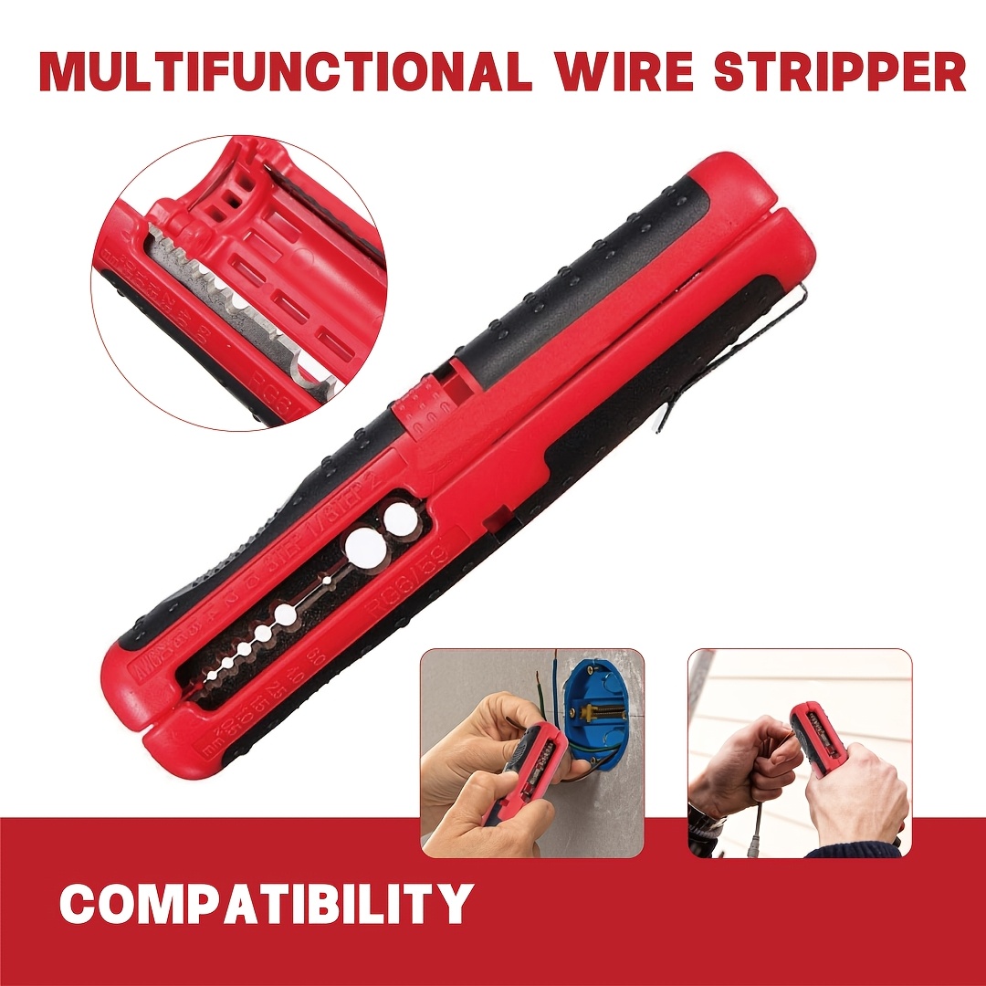 TEMU Pince à câble électrique multifonctionnelle rotative coaxiale pour coupe-câble, dénudeur de câble, pince pour tire-câble