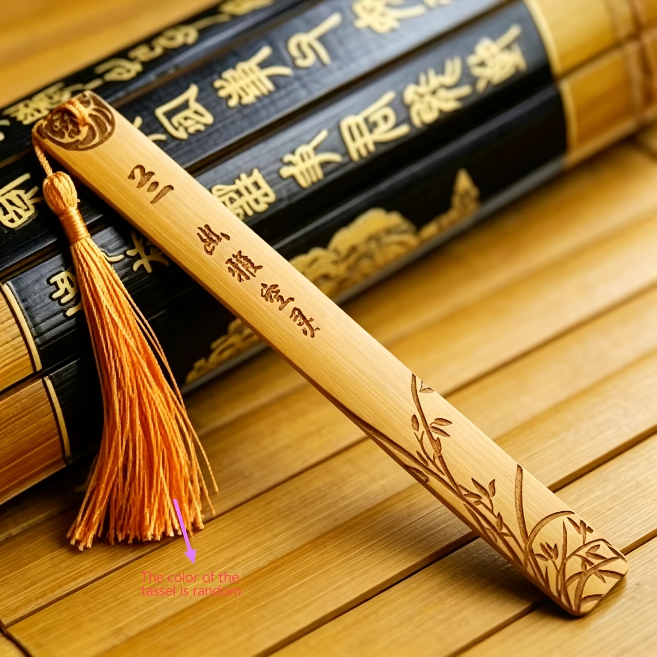 Image of 1pc Plum Orchid Bamboo Chrysanthemum Bookmark Tassel Random Color Chinese Style Creative Cultural Gift Souvenir School Corporate Engraved Bookmark