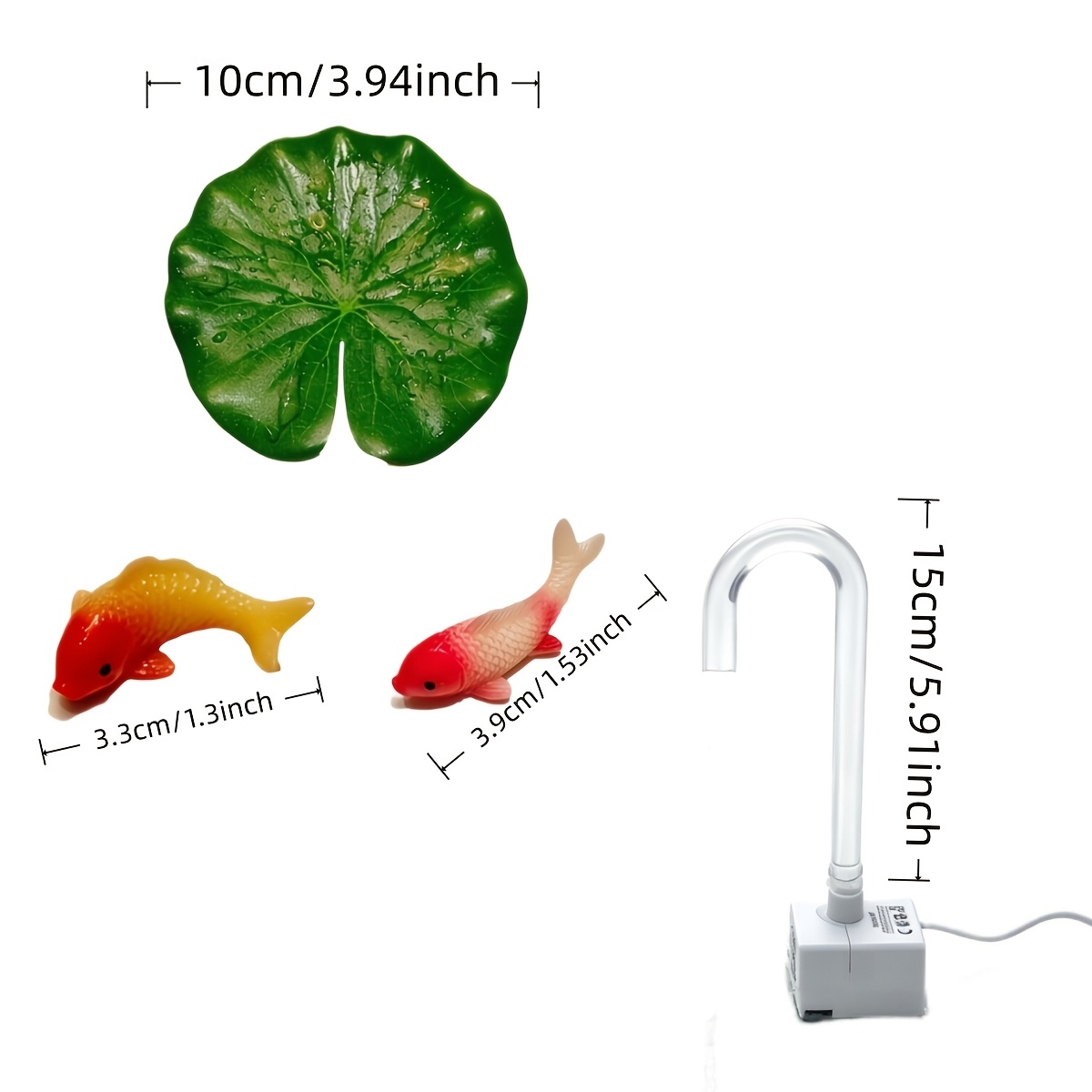 TEMU Cat Drinking Water Set, Silent Pump And Curved Tube With Lotus And Simulated Koi, Attracting Cats To Drink, And Koi Pond Scenery, Effectively