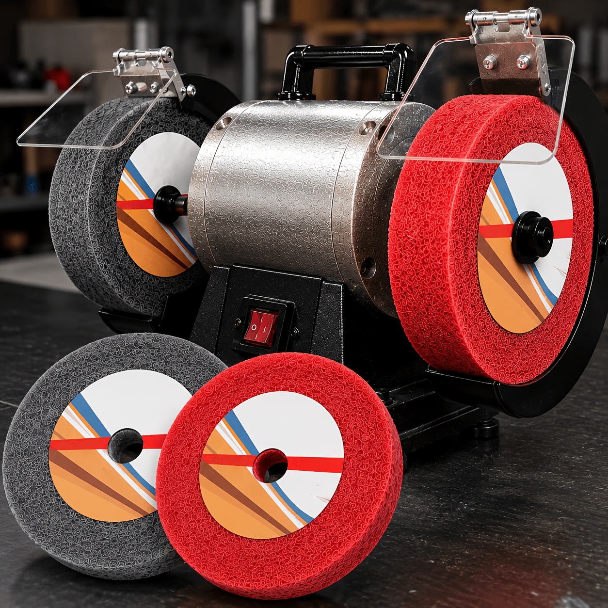 TEMU Meule de polissage en fibre de nylon 150 mm, trou intérieur de 16 mm, meule abrasive non tissée pour meuleuse d'établi, brosse de polissage pour