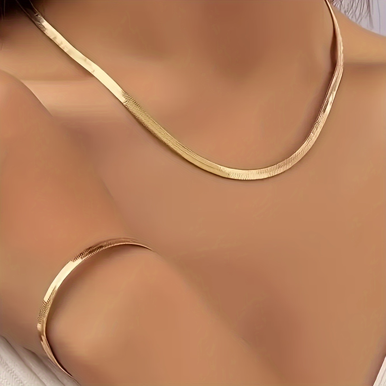 

2pcs 18k Gold Plated Jewelry Set Snake Chain Design Suitable For All