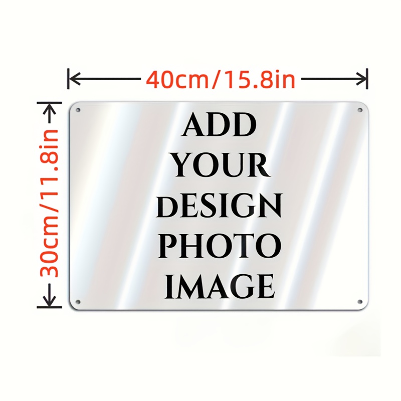 TEMU Custom Aluminum Metal Signs Personalized Print Plate 12 X 16 Inches Horizontal Wall Art Decor - Add Your Image - Sturdy Waterproof Easy Mounting
