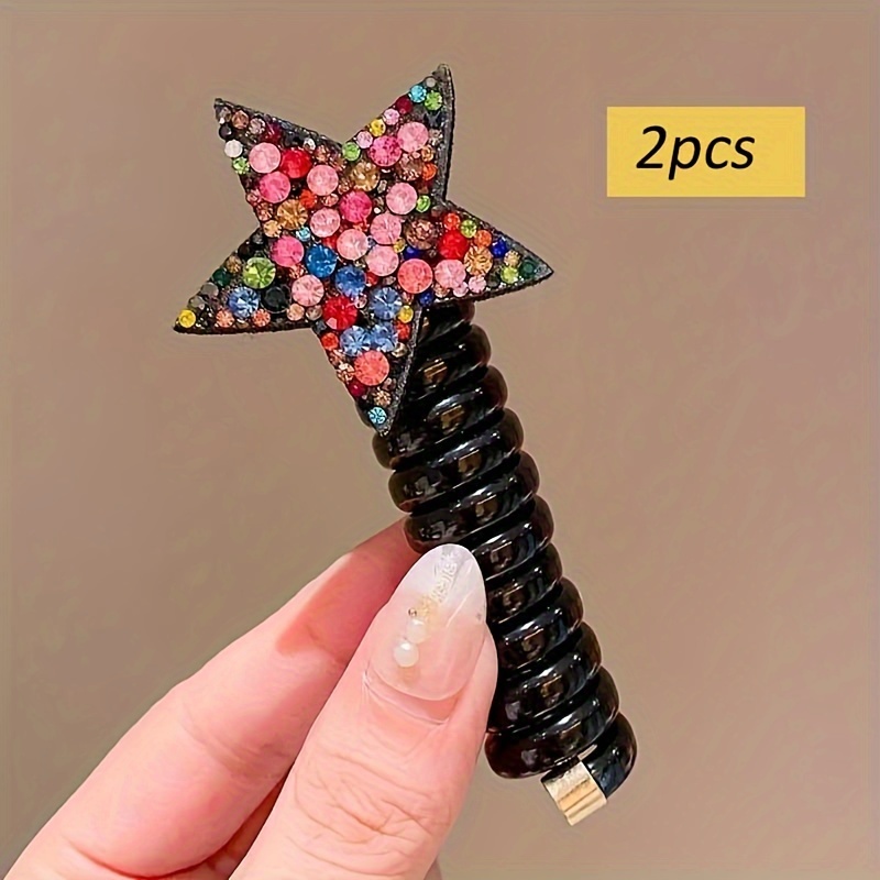 TEMU 2 pièces Bandeau Cordon Téléphonique, Bandeau Cordon Téléphonique Étoile pour Filles