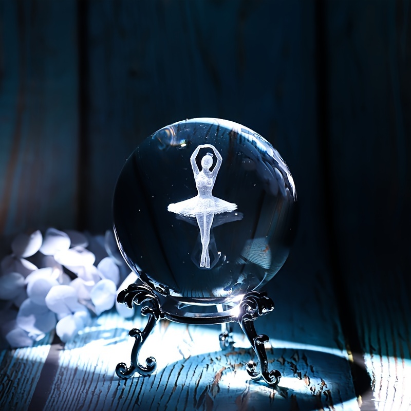 

Enchanting 3d Ballet Girl Crystal Ball With Stand - Perfect For Bedroom, Desk & Living Room Decor | Ideal Gift For Birthdays, Graduations, Valentine's & Mother's Day