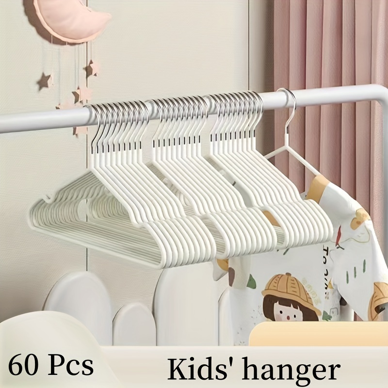 60pcs Metal Hangers With Rubber Coating - Space-, Durable, And Non-slip Clothes Hangers For Shirts, Skirts, Coats, And Kids Clothing - Stainless Steel, Rust-resistant, And