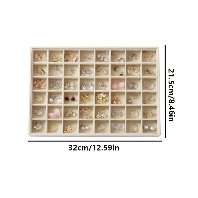2pcs Large Velvet Jewelry Tray, Stackable Organizer