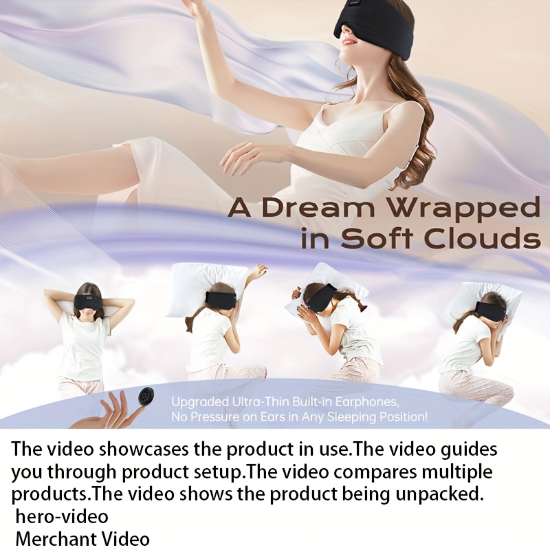 [ZHENYEMEI Sleep Mask] ZHENYEMEI Sleep Mask | 15 Hours Extended Battery Life | 3D Zero-Pressure Side Sleeping Design | 100% Complete Light Blocking | Includes Earplugs + Storage Box | Multiple Colors