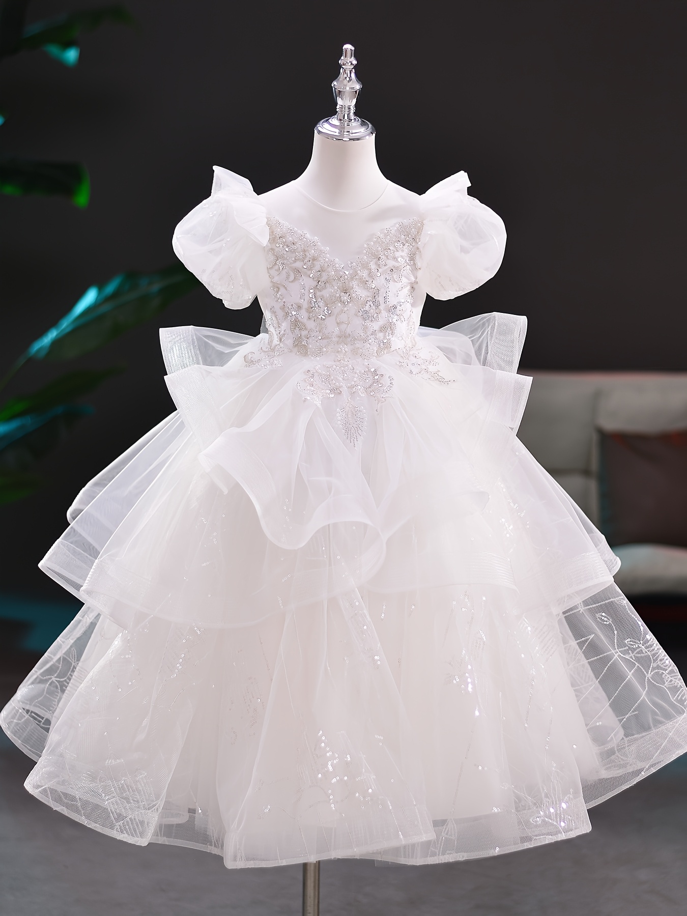 strapless open back dress Gothic Glitter Blue Princess Tulle Prom Dress, Blue Long Evening Prom –  Simplepromdress main image 0