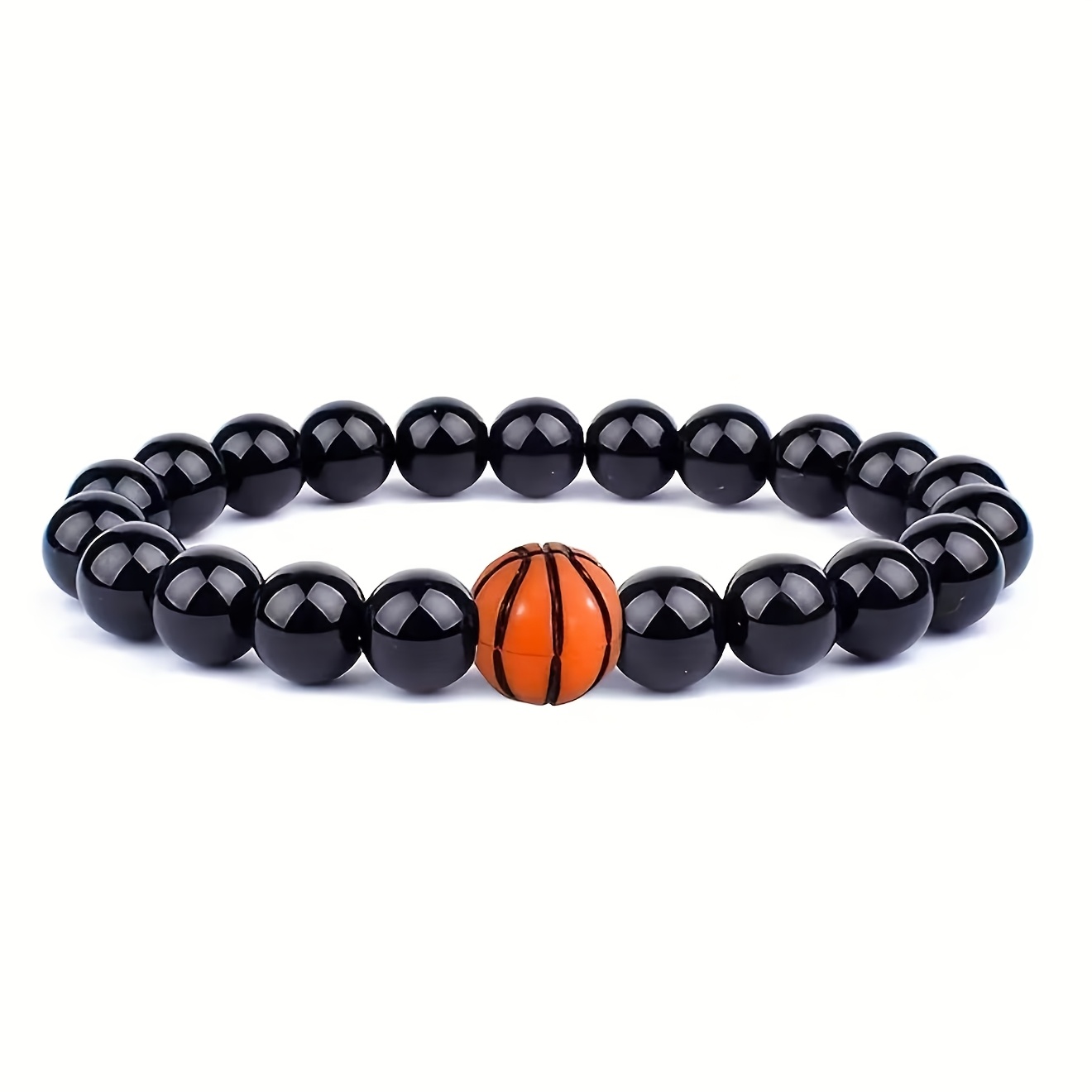 TEMU Pulsera de cuentas de chico de baloncesto, regalo para deportistas, adecuada para , regalo de joyería para equipo deportivo, pulsera ajustable