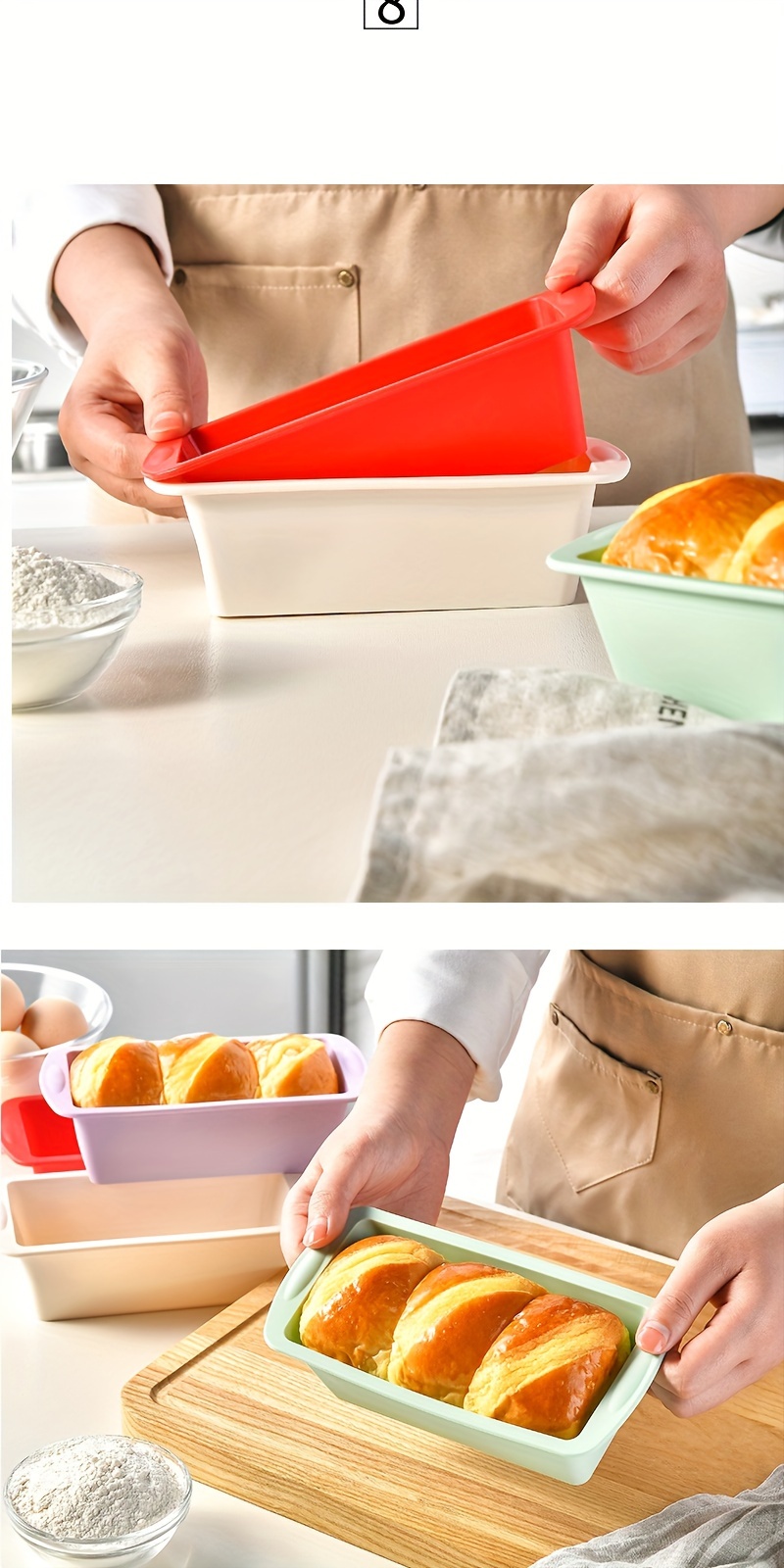 4pcs silicone loaf pans baking bread   making tool non stick bakeware oven accessories baking tools kitchen accessories details 6