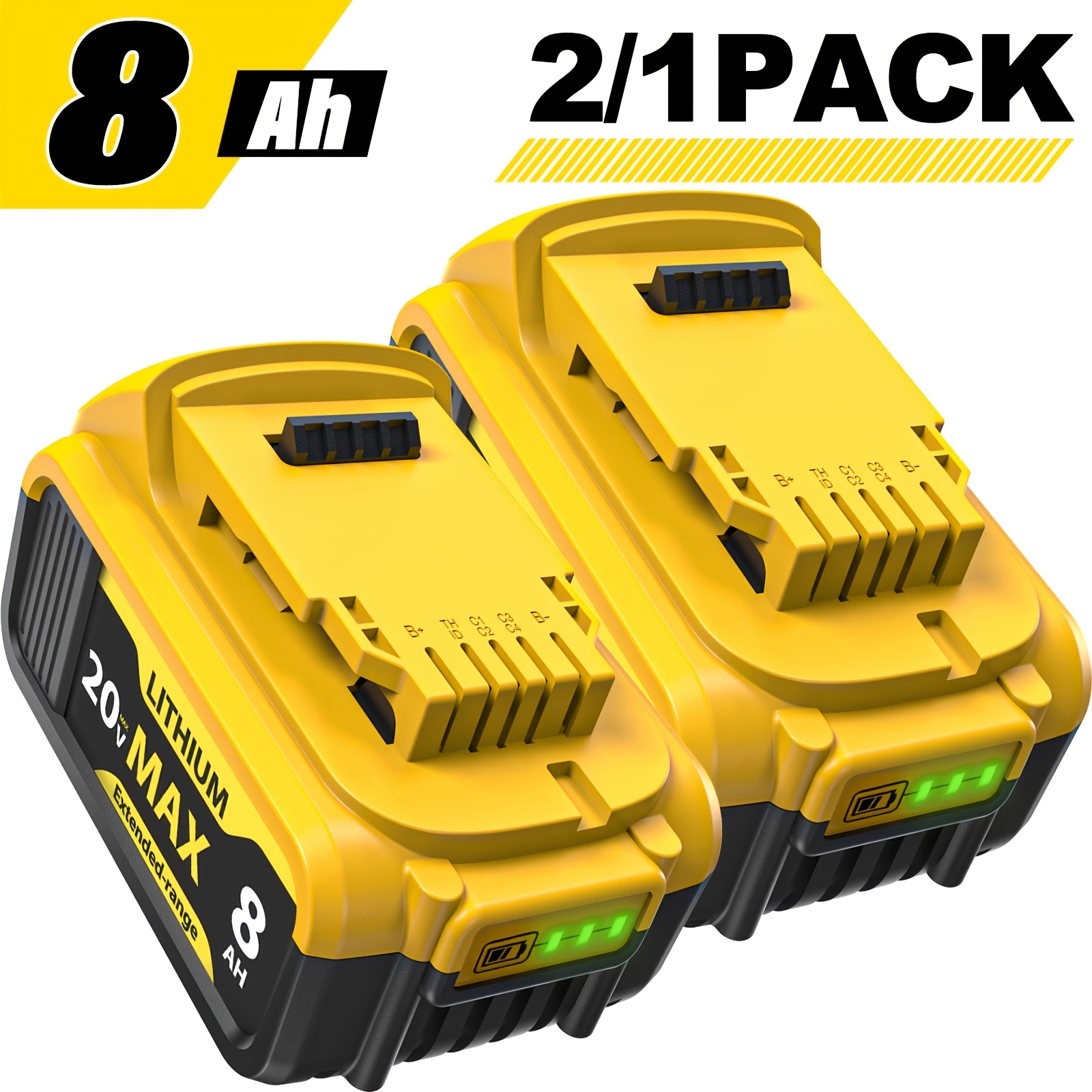 2pack 1pack 20v8ah lithium   replacement for high capacity power compatible with   dcb200 dcb203 dcb206 dcb208 20 volt cordless power tools reliable and durable construction  