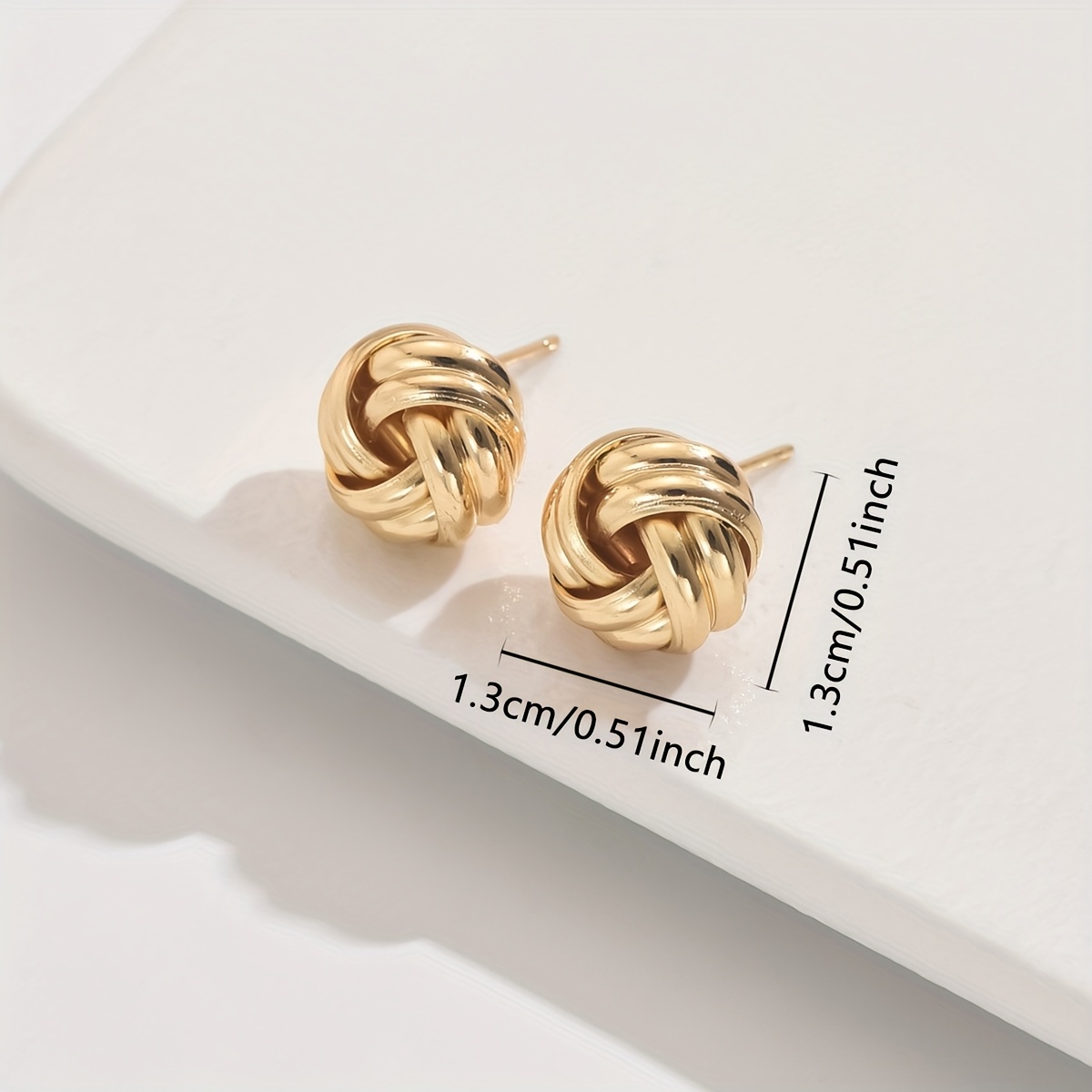 2pcs Twisted Flower Ear Studs