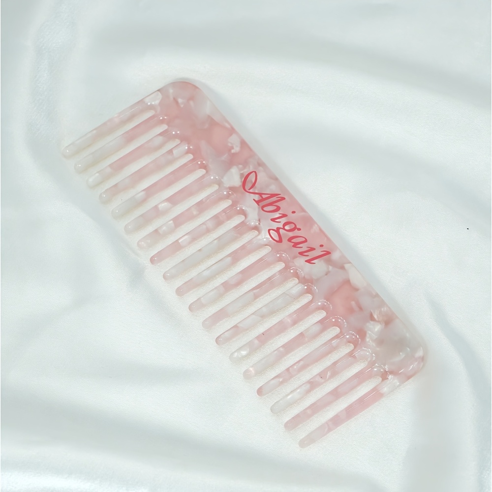 TEMU 1pz Personalizzato, a Larghi, per Capelli in Acetato con , Portatile, Districante con Motivo , Personalizzato, Regalo per e Famiglia, Spazzola