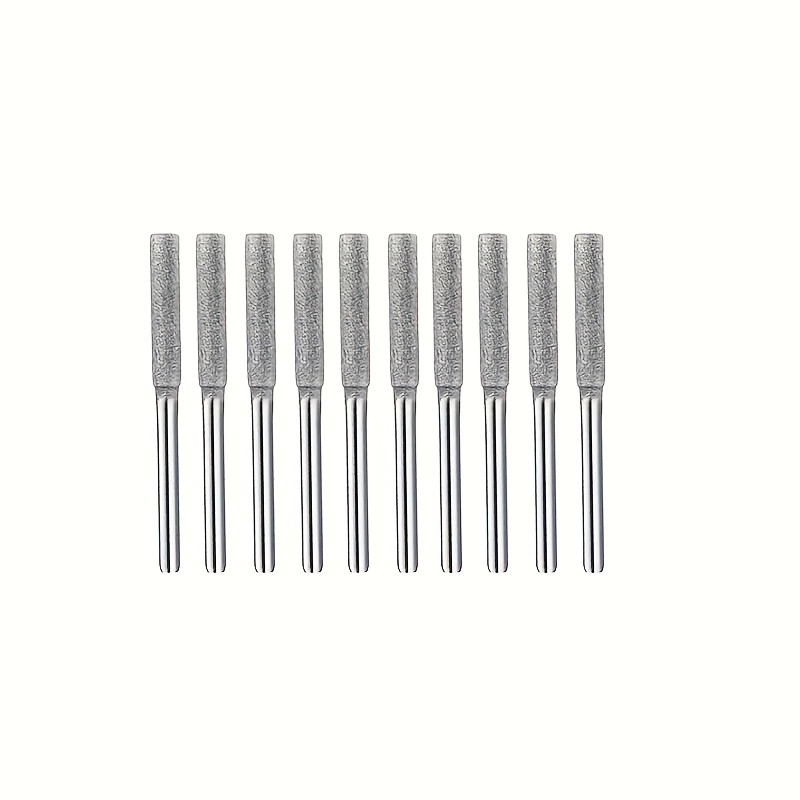 TEMU 10 pezzi Affilacatena diamantato per motosega, strumento affilacatena per motosega con dimensioni da 4.0 mm, per motosega, pietra, gioielli,