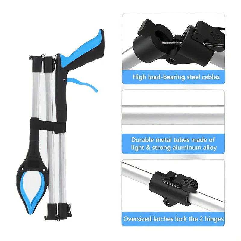 multifunctional extended garbage picker 360 rotatable wide mouth cleaning tongs foldable magnetic grabber soft non slip handle durable litter picking tool for elderly random colors Product details 2