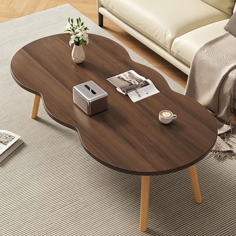 KOCOILE Modern Oval Peanut Coffee Table - Unique Central Table