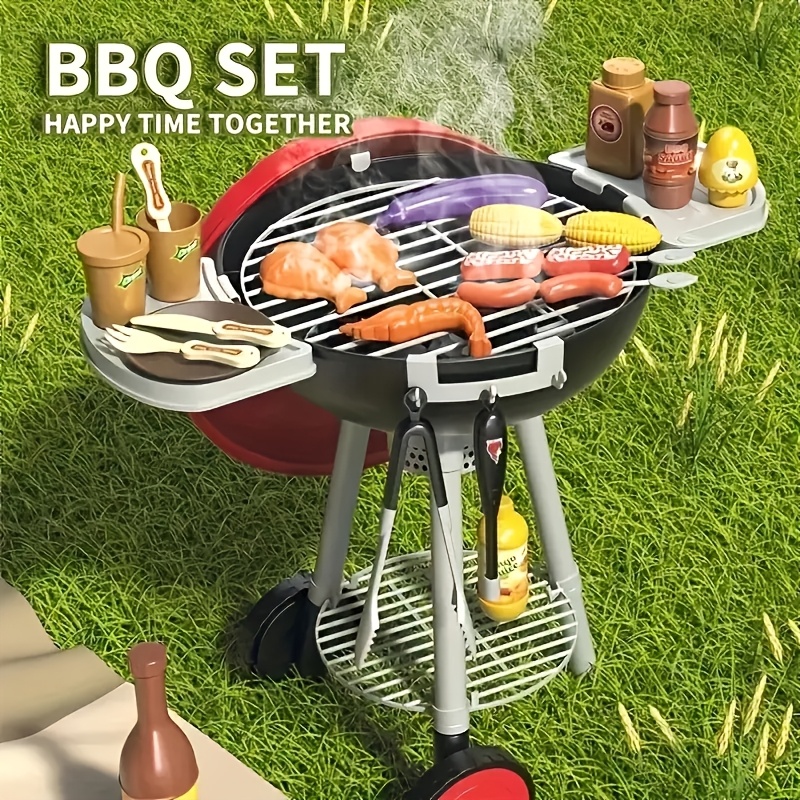 

Red Interactive Bbq Kitchen Playset With Sound And Light, 3+ Age Group, Plastic, Thcbme Brand, Pretend Play Grill Cooking Game Set, Ideal Holiday Gift