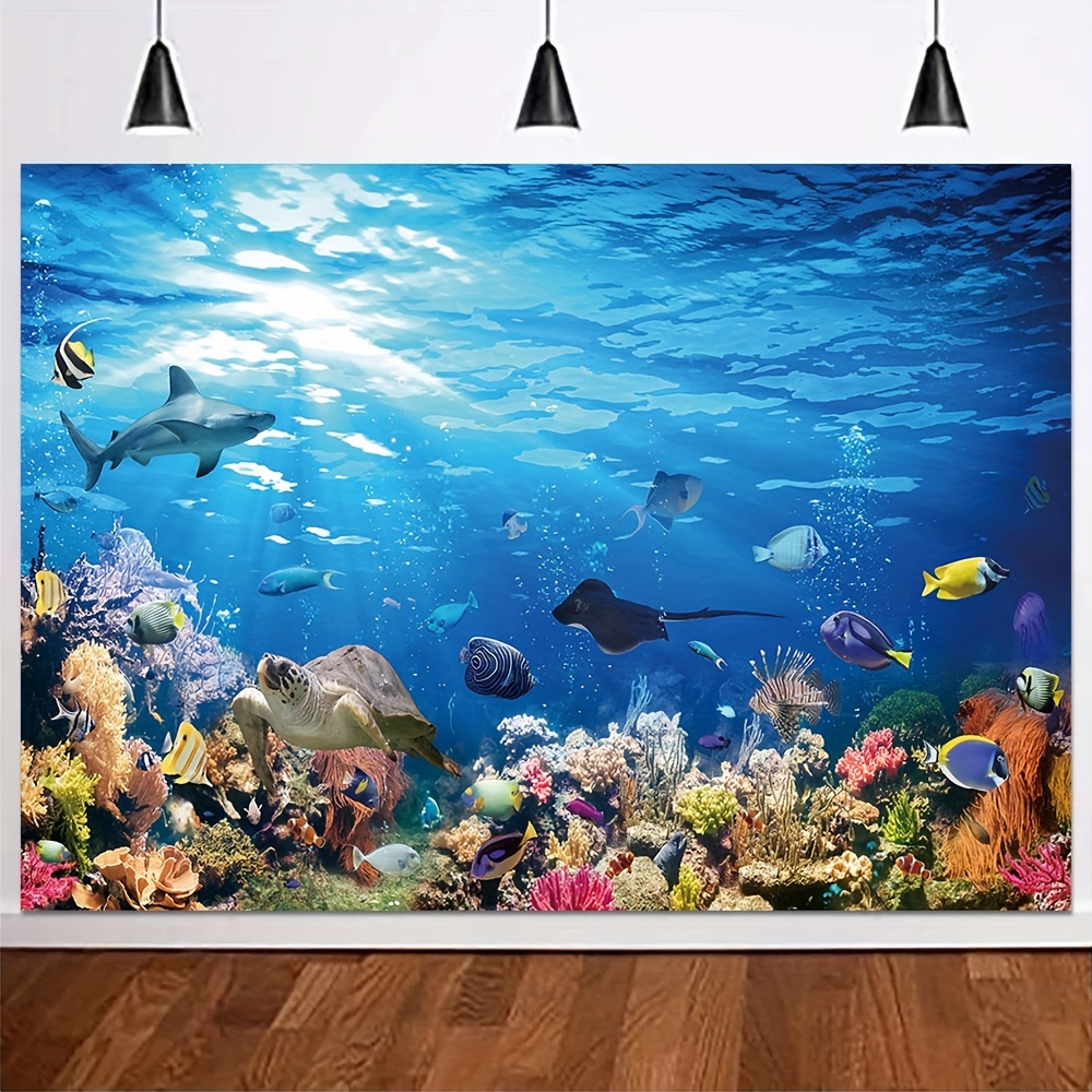 Underwater World Polyester Backdrop Board: Enhance - Temu